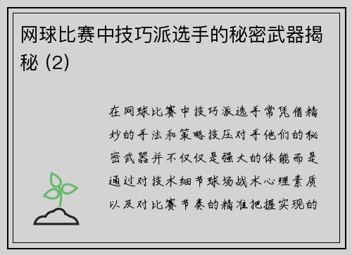 网球比赛中技巧派选手的秘密武器揭秘 (2)